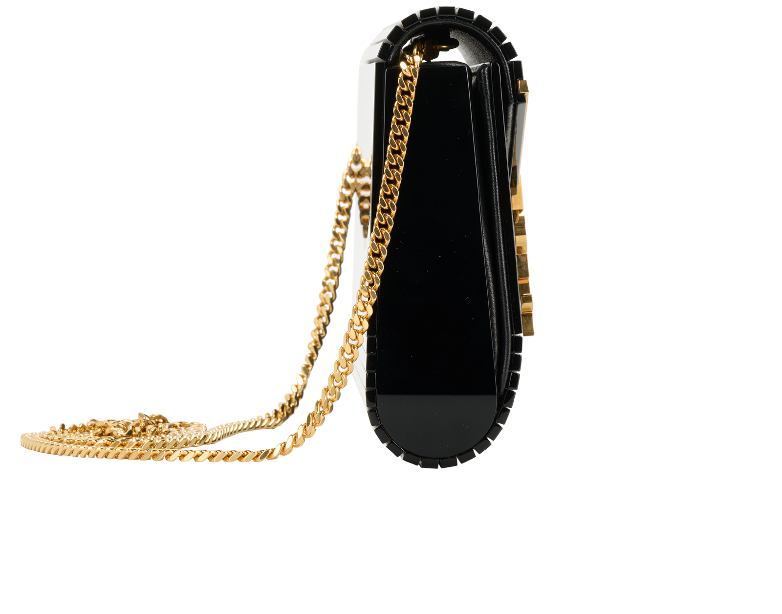 Cassandra Clutch, &pound;795, Handbags, Black, Glass, Side view